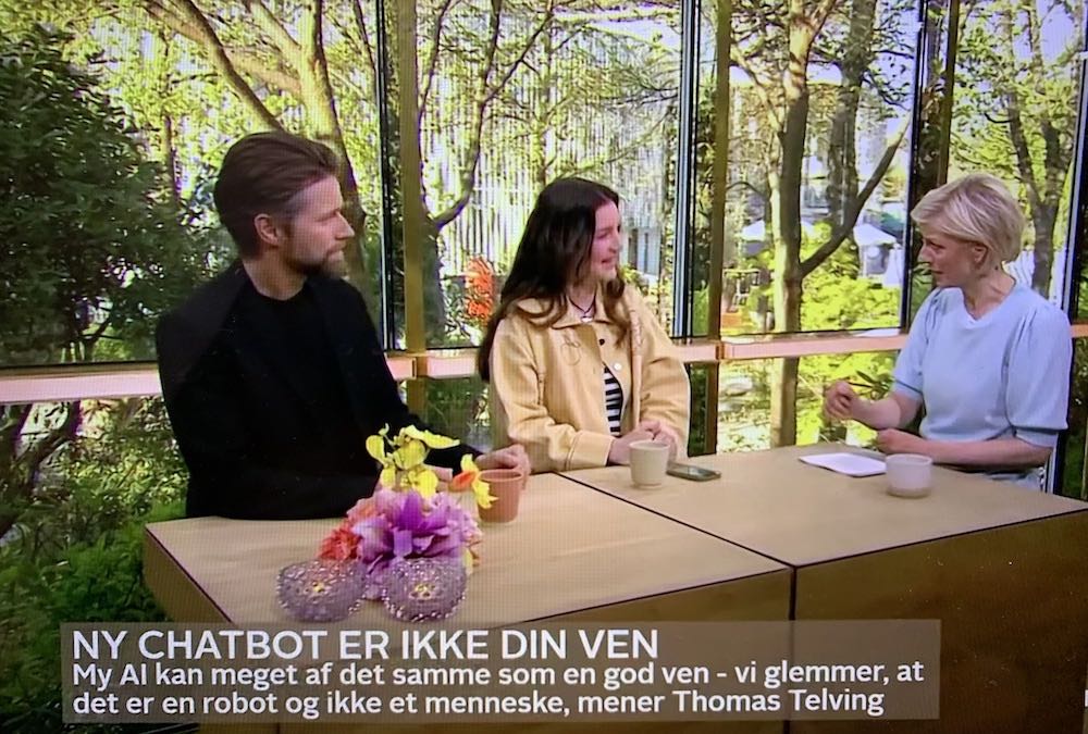 My AI og Snapchat-kritik på TV2 Kritik af My AI på TV2 - Go Morgen Danmark